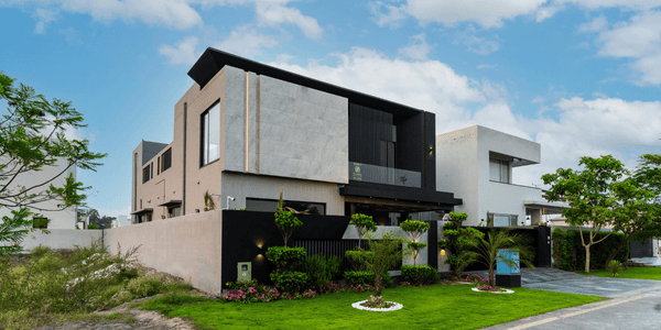 modern roof and house