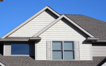 Home with a shingle right roof